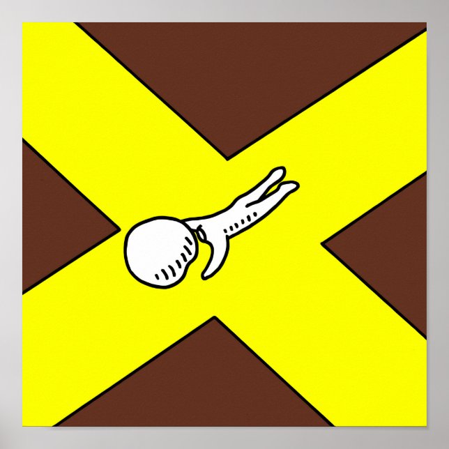 Person auf der Straße zusammengebrochen. Poster (Vorne)