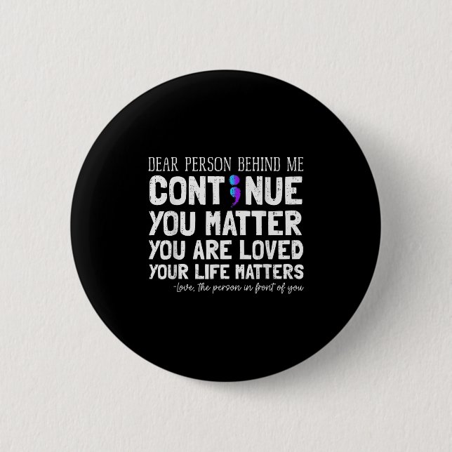 Person Behind Me Suicide Prevention &amp; Depressi Button (Vorderseite)