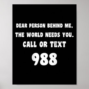 Person Behind Me - Suizidprävention Hotline 988 Poster