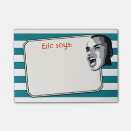 Person, die auf weißen Streifen auf irgendeiner Post-it Klebezettel