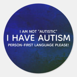 Person First Autismus Runder Aufkleber