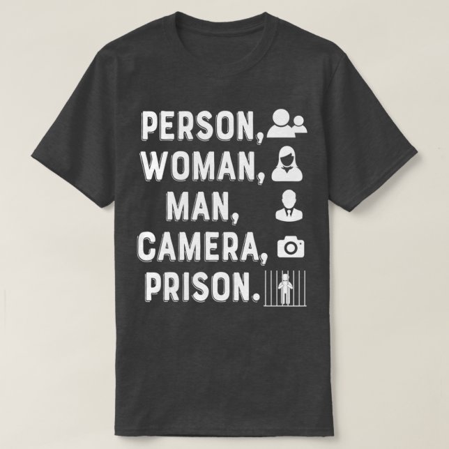 Person, Frau, Mann, Kamera, Gefängnis - 14 T-Shirt (Design vorne)