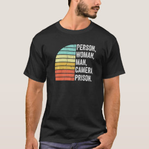 Person Frau Mann Kamera Gefängnis 2 T-Shirt