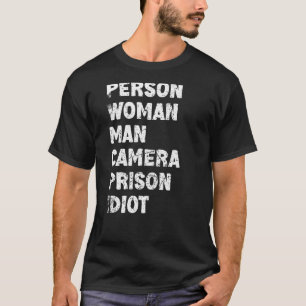 Person Frau Mann Kamera Gefängnis Idiot Retro Vint T-Shirt