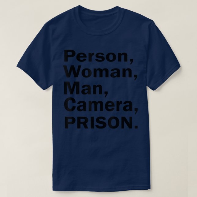 Person, Frau, Mann, Kamera, Gefängnis T-Shirt (Design vorne)