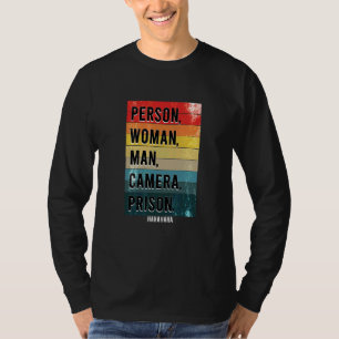 Person Frau Mann Kamera Gefängnis Vintage Retro T-Shirt