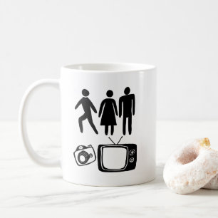 Person Frau Mann Kamera TV Kaffeetasse