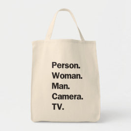 Person. Frau. Mann. Kamera. TV. Tragetasche