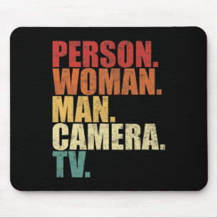 Person Frau Mann Kamera Tv Trump Wörter Mousepad