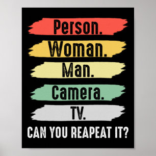 Person. Frau. Mann. Kamera. Tv Vintage Lustig Poli Poster