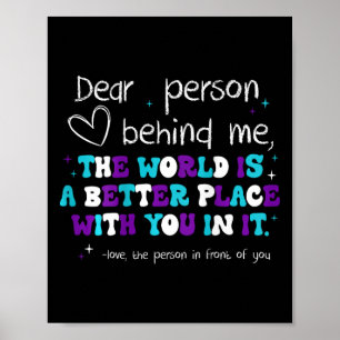 Person hinter mir Suizidprävention Depression Awa Poster