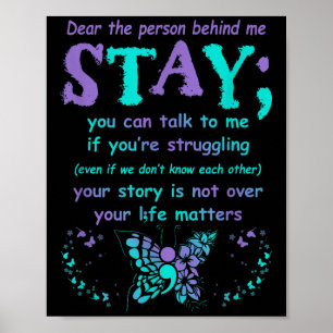 Person hinter Suizidprävention Depression Awaren Poster