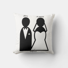 Person Icon Wedding Couple Silhouette anpassen Kissen