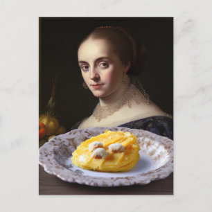 Person in der Malerei mit Blick auf Essen Postkarte