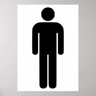 Person Man signiert Universelle Silhouette Klassis Poster