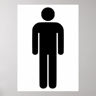 Person Man signiert Universelle Silhouette Klassis Poster