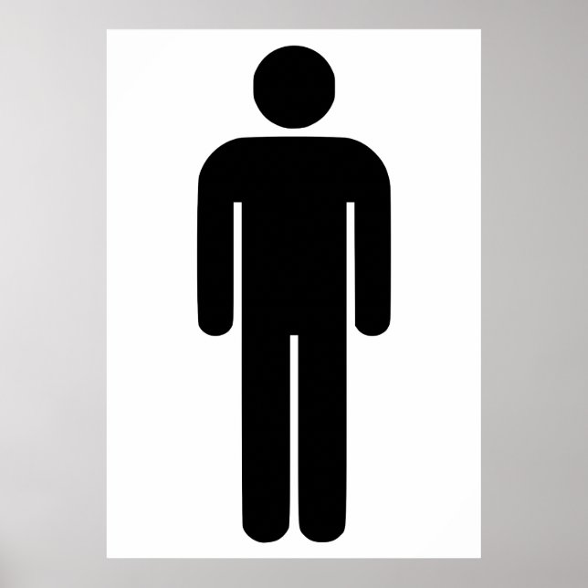 Person Man signiert Universelle Silhouette Klassis Poster (Vorne)