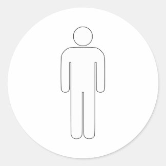 Person Man signiert Universelle Silhouette Klassis Runder Aufkleber