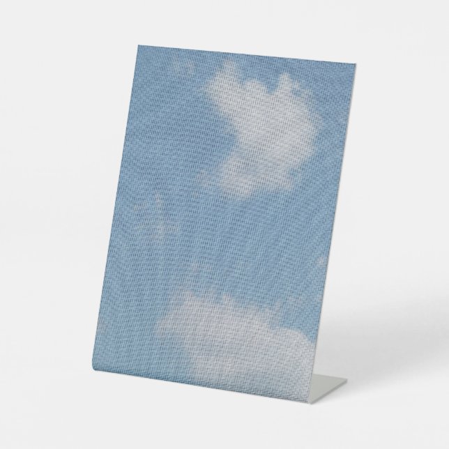 Person mit J-Cloud-Foto Sockelschild (Vorderseite)