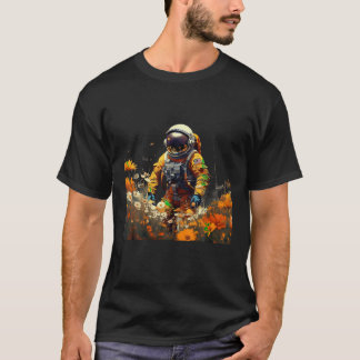 Person mit Space Anzug Blume Raumfahrer Idea Cr T-Shirt