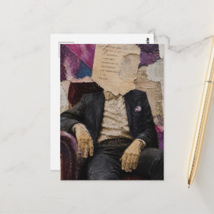 Person ohne Gesicht Mixed Media Collage Postkarte