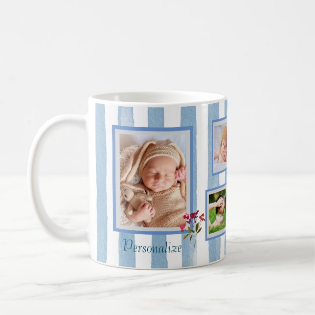 PERSON PET REISE STREIFEN LEICHT 6 FOTO COLLAGE KAFFEETASSE (Links)