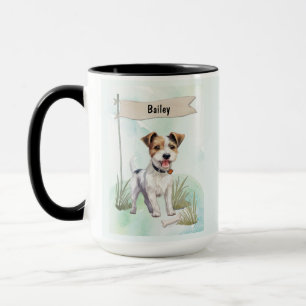 Person-Russell-Terrier-Wasserfarbe Personalisierte Tasse