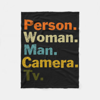 Person Woman Man Camera Tv Cognitive Test Shirt Tr Fleecedecke