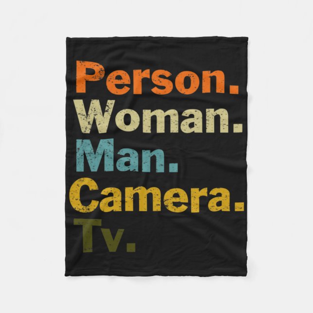 Person Woman Man Camera Tv Cognitive Test Shirt Tr Fleecedecke (Vorderseite)