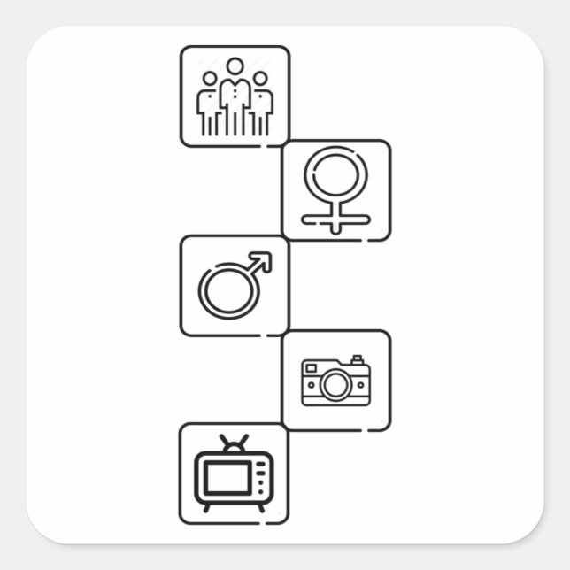 Person Woman Man Camera TV Donald Trump Cognitive  Quadratischer Aufkleber (Vorderseite)