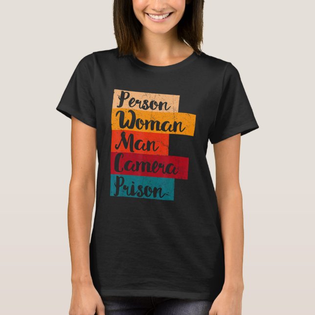Person Woman Man Kamera Gefängnis T-Shirt (Vorderseite)