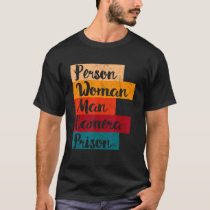 Person Woman Man Kamera Gefängnis T-Shirt