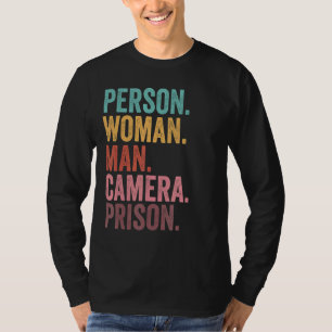 Person Woman Man Kamera Gefängnis T-Shirt