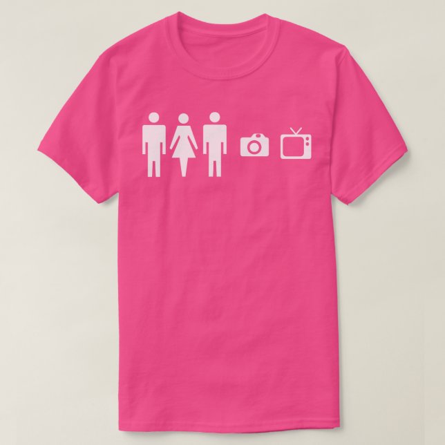 Person Women Man Camera TV Kognitive Prüfung T-Shirt (Design vorne)