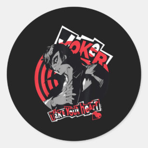 Persona 5 Joker Nehmen Sie Ihren Herzatlus Runder Aufkleber