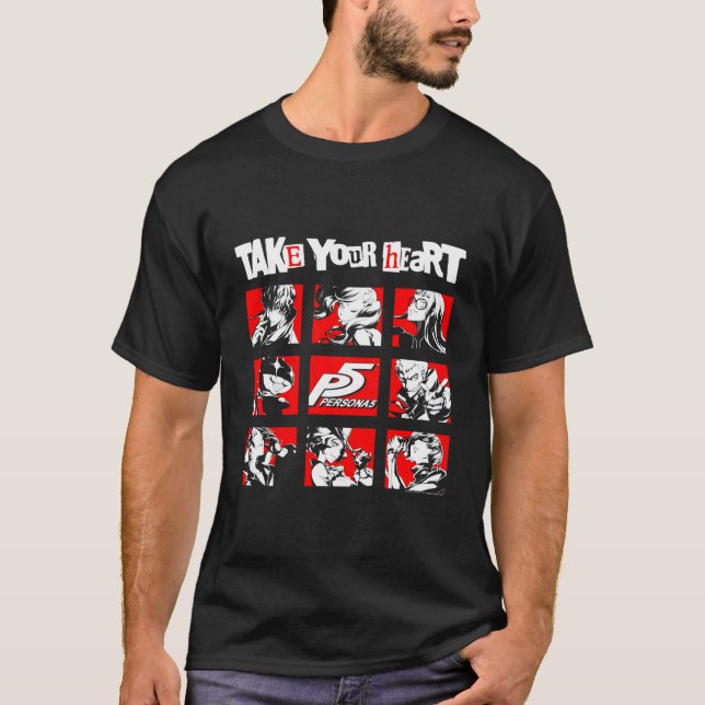 Persona 5 Zeichen-Quadrate T-Shirt (Vorderseite)