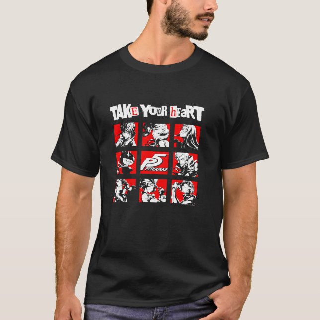 Persona 5 Zeichen-Quadrate T-Shirt (Vorderseite)