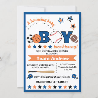 Personal All Star Baby Dusche für Junge Einladung