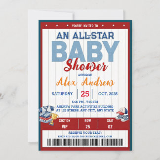 Personal All Star Baby Shower Invitation Einladung