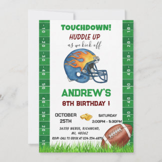 Personal American football Birthday Einladung