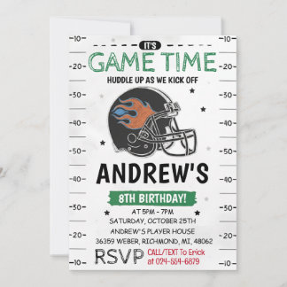 Personal American football Birthday Einladung