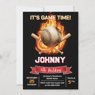 Personal Baseball Birthday Party Invitation Einladung