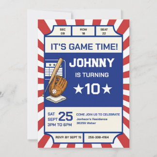 Personal Baseball Birthday Party Invitation Einladung