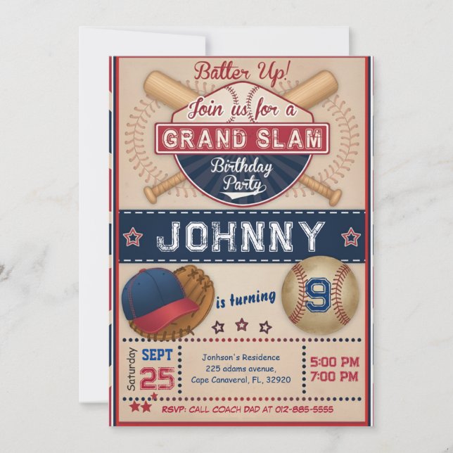 Personal Baseball Photo Party Invitation Einladung (Vorderseite)