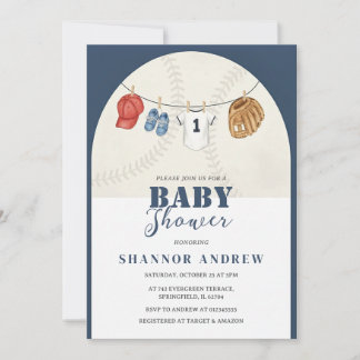 Personal Baseball Rookie Baby Shower  Einladung