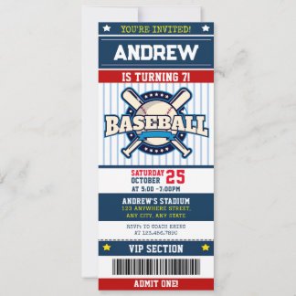 Personal Baseball Sports - Moderner Ticketstil Einladung