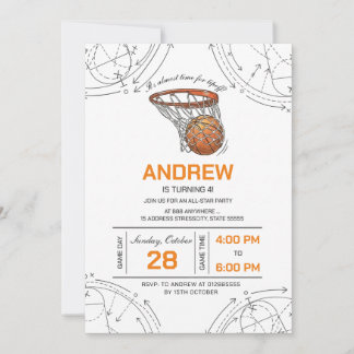 Personal basketball birthday invitation einladung