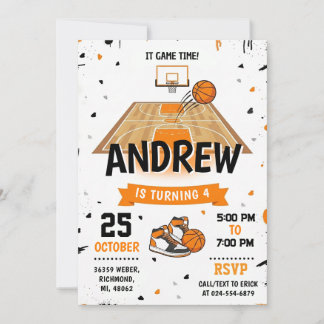 Personal Basketball Birthday Invitation Party Einladung