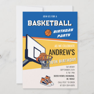 Personal Basketball Birthday Invitation Party Einladung