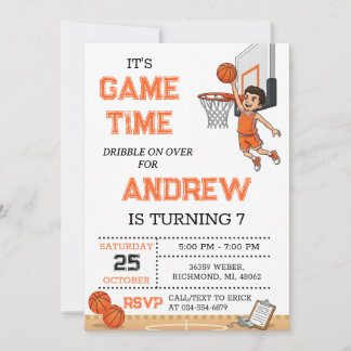 Personal Basketball Birthday Invitation Party Einladung